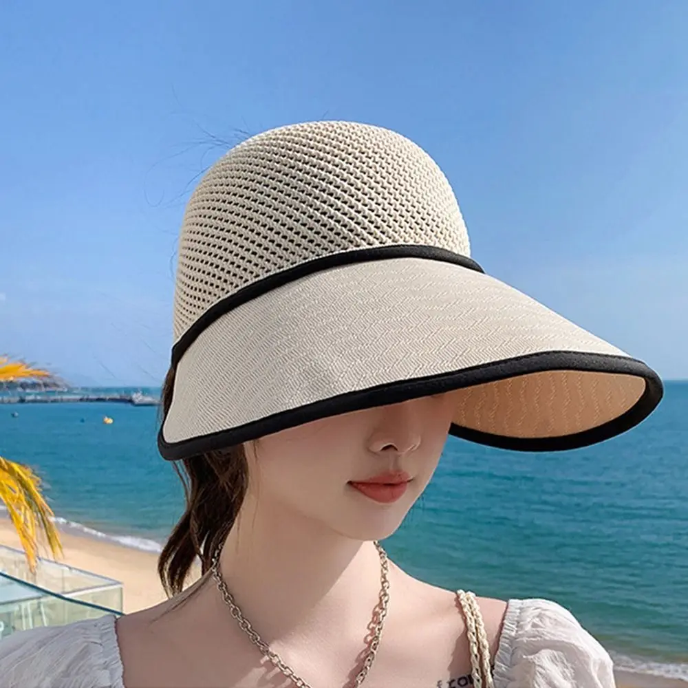 Sunscreen Sun Hat Fashion Knitted Mesh Breathable Basin Hat Fisherman Hat Women