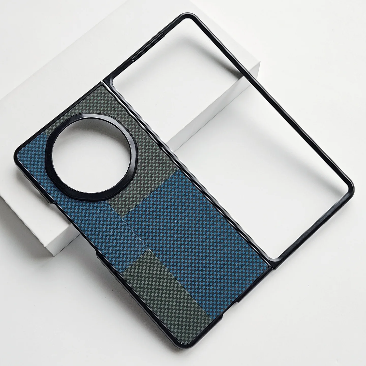 Luxury PU Leather Patchwork Protective Back Cover Bumper