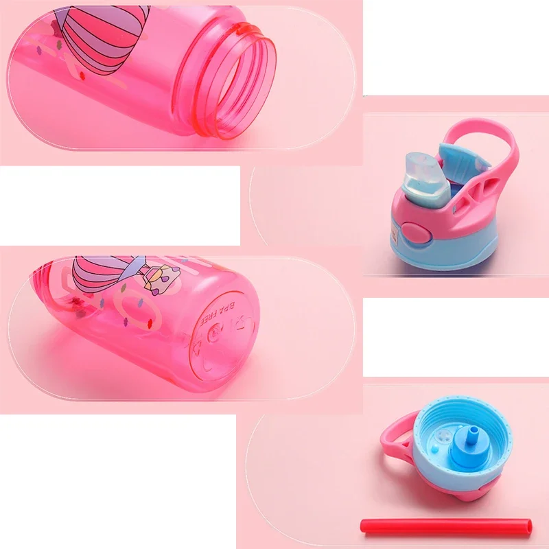 Kids Water Sippy Cup Creative Cartoon Baby Feeding Cup Straws Leakproof Water Bottle Outdoor Portable Children's Cups 480ML water bottle drinking cup water cup silicone cups feeding cup
