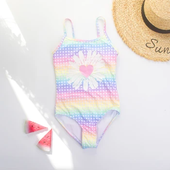 2025 new arrive Lattice Print Girls Swimwear Children Swimsuit for Girls Summer Kids Heart Print Bthing suit 1