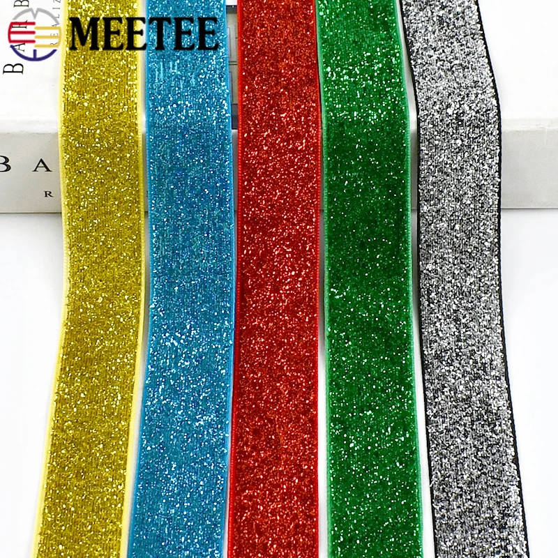 

2/5/10Yards Meetee 25mm Sequins Webbing Tape Velvet Ribbon Christmas Gift Decoration Bag Luggage Clothes Ribbons Sewing Material