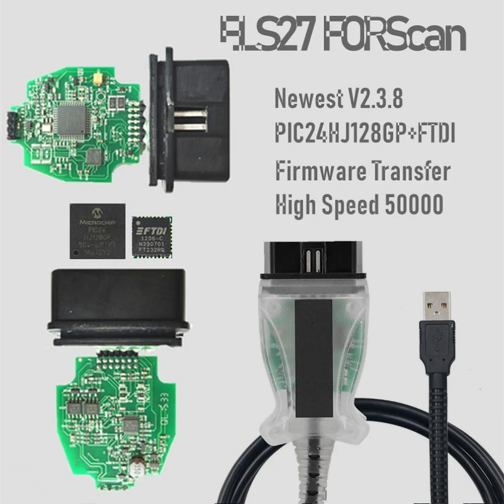 ť  2.5/3.0  ڵ ĳ ̺, V2.3.8 ELS27 FORScan ĳ OBD2 OBD II  ̺, ׸ PIC24HJ128G