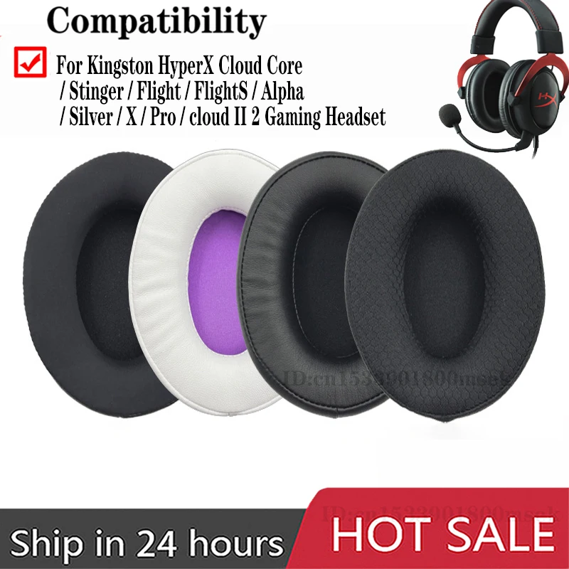 Replacement Earpads for HyperX Cloud 1/2, Alpha, Silver, Core
