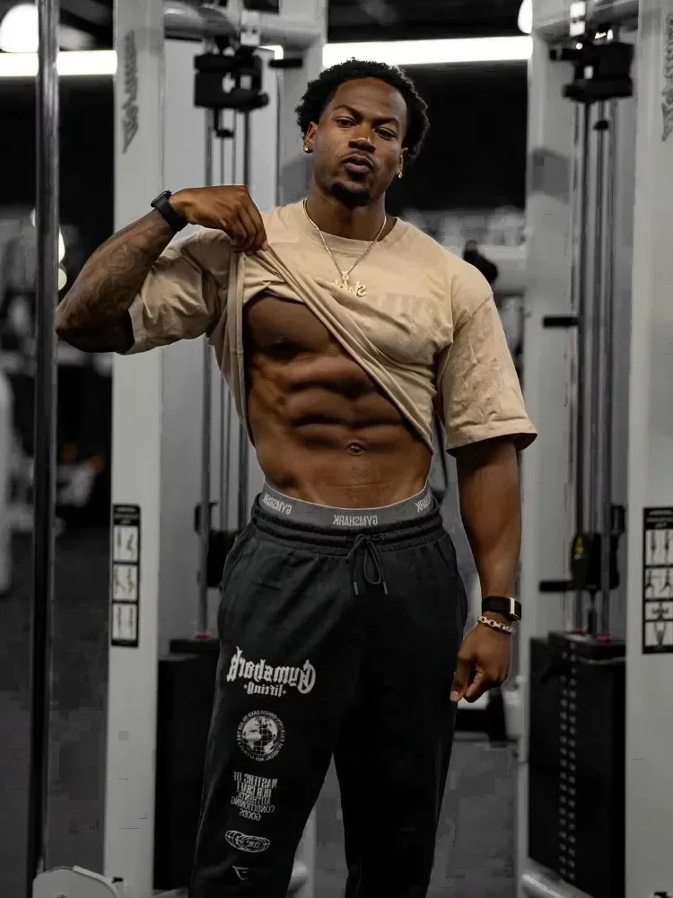 Men's Sports and Leisure Loose Version of Fitness Wool Pants Fall and Winter Fashion Fitness Streetwear Men Pants