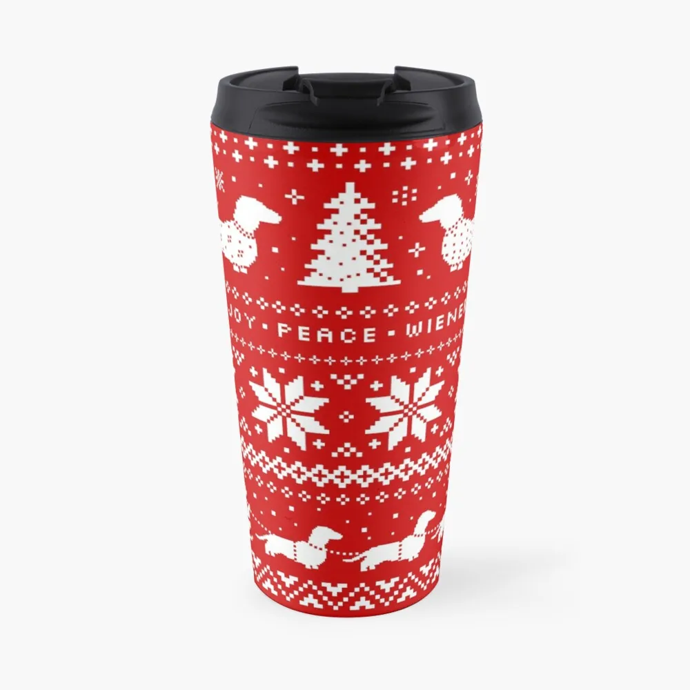 

Dachshunds Christmas Sweater Pattern Travel Coffee Mug Teaware Cafes Cup Set Set Mug For Coffee