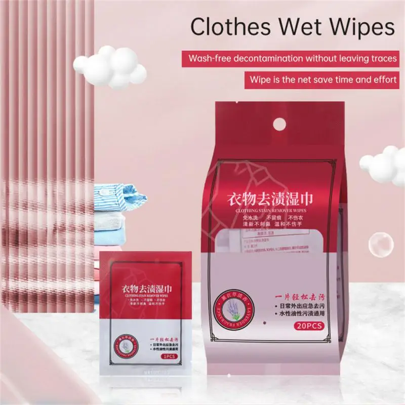 Clothes Stain Removal Wet Individually Packaged Cleaning Wipes No Washing Cleaning Clothes Dirt and Oil Removal Wet Wipes