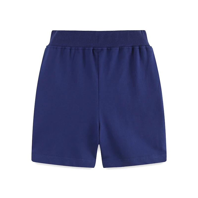 Summer Boys Cartoon Shorts Embroidery Engineering Vehicle Knitting Cotton Casual Breathable Elastic Waist Pocket Pants boys shorts