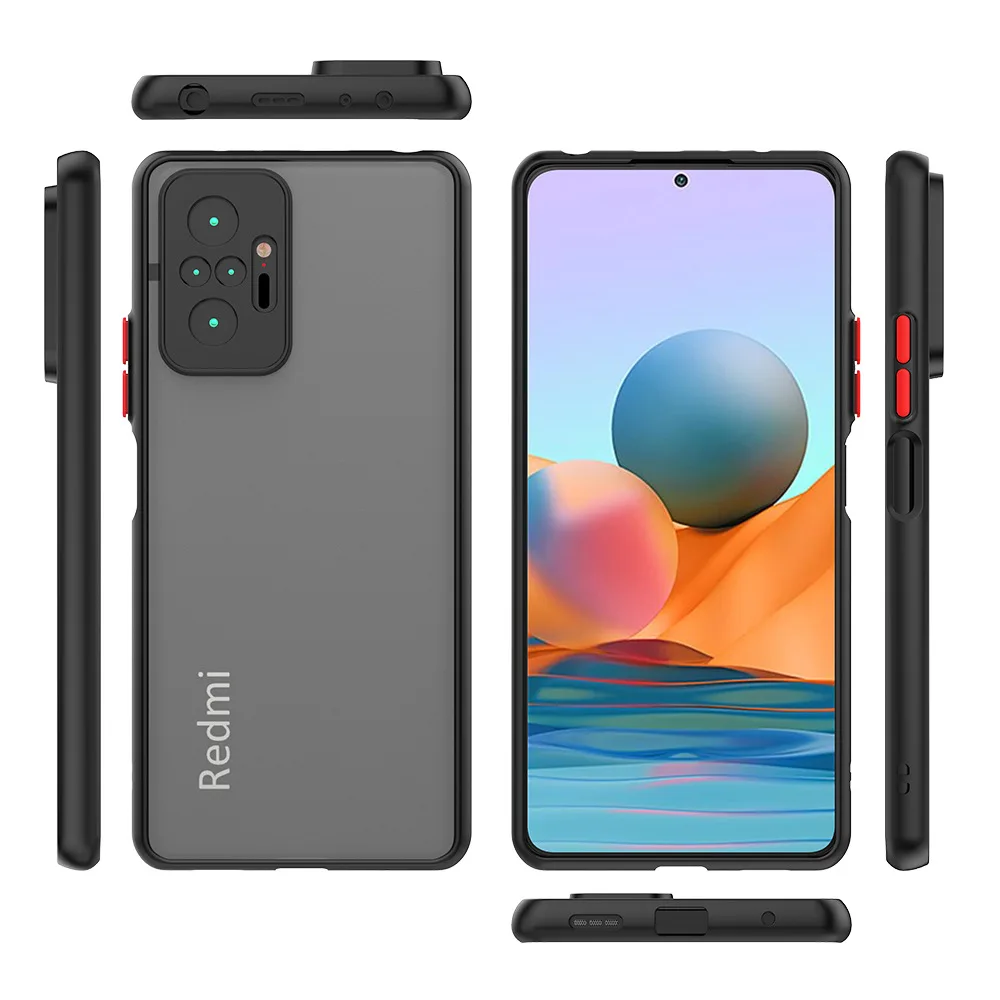جراب هاتف صلب سيليكون غير لامع ، غطاء خلفي عالمي مقاوم للصدمات ، ملمس جلد ، Xiaomi Redmi Note 10 Pro Max ، 10s ، Note10 ، 4G ، Poco F3