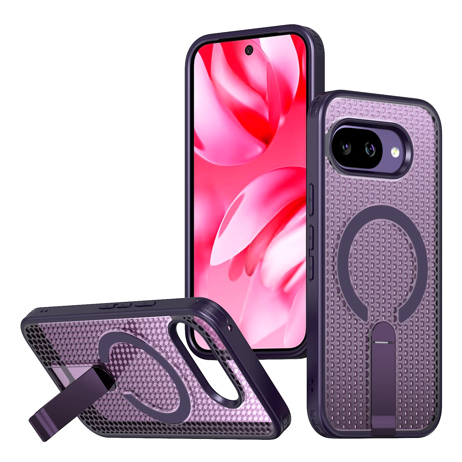 Magnetic Armor Cooling Phone Case with Heat Dissipation and Hidden Bracket