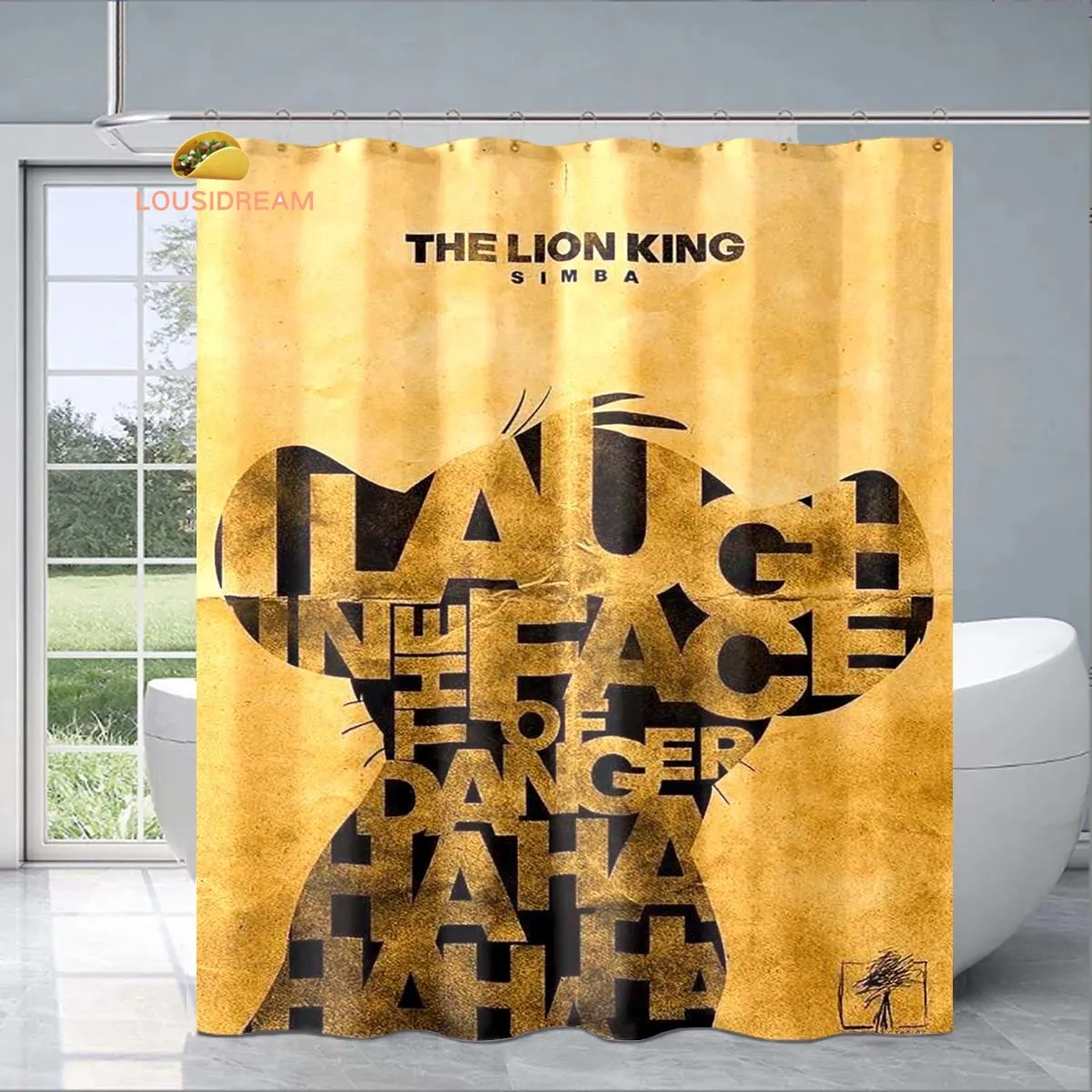 

T-The Lion King Exquisite Shower Curtain Fashionable Decorative Gift for Adult Children's Bathroom Waterproof and Mildew-proof