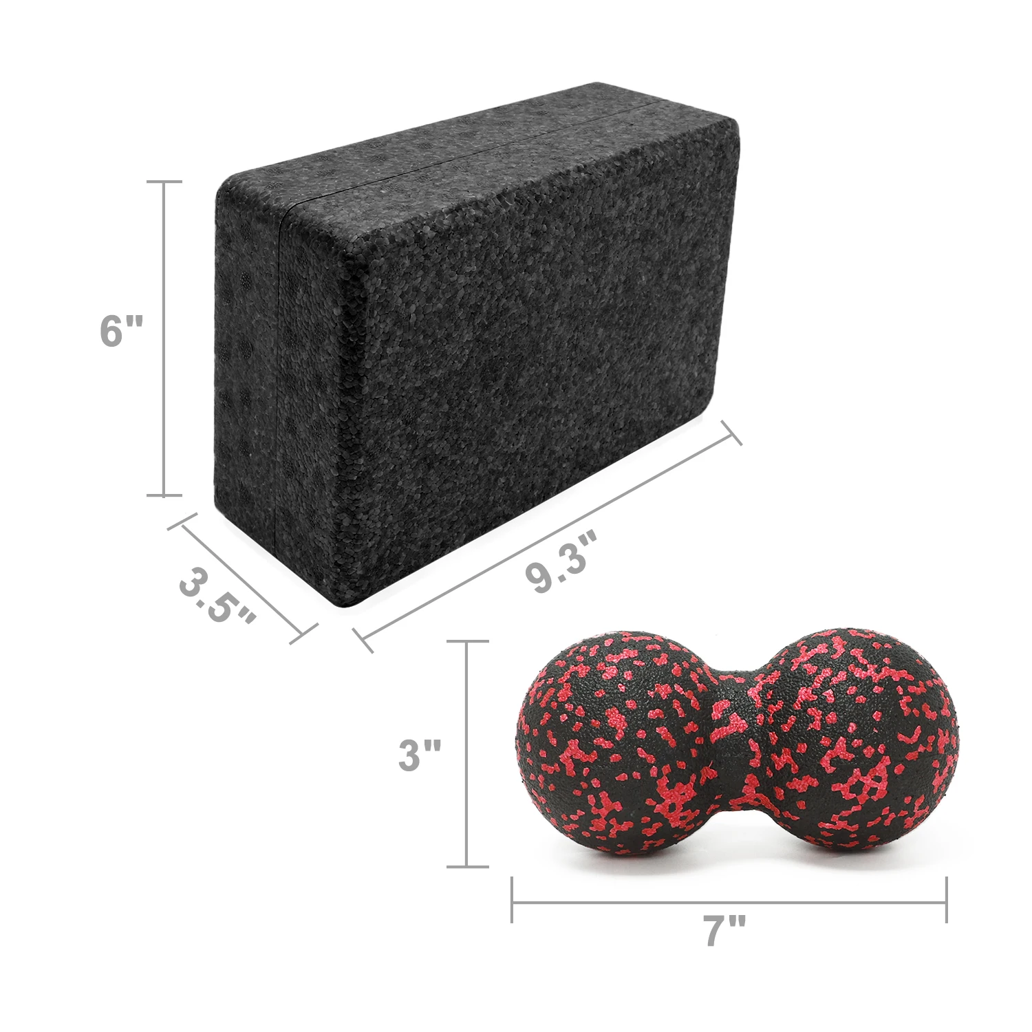 2-in-1 Yoga Block Epp High Hardness 2-in-1 Peanut Ball Fascia Ball Yoga Block Lightweight Yoga Foam Block