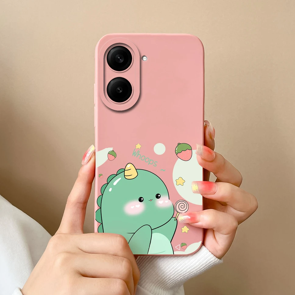 Lovely Dinosaur Lightweight Anti-Drop Liquid Silicone Phone Case