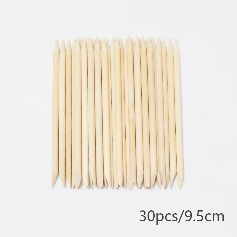 Nail Art Orange Wood Cuticle Sticks - Precision Manicure Tools for Gel Polish and Nail Design
