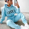 Womens Tracksuit Casual Waist up Hooded Sweatshirts 2 Pcs Sets Sports Jogging Suit Daily Exercise Women Pants Set Woman Clothing