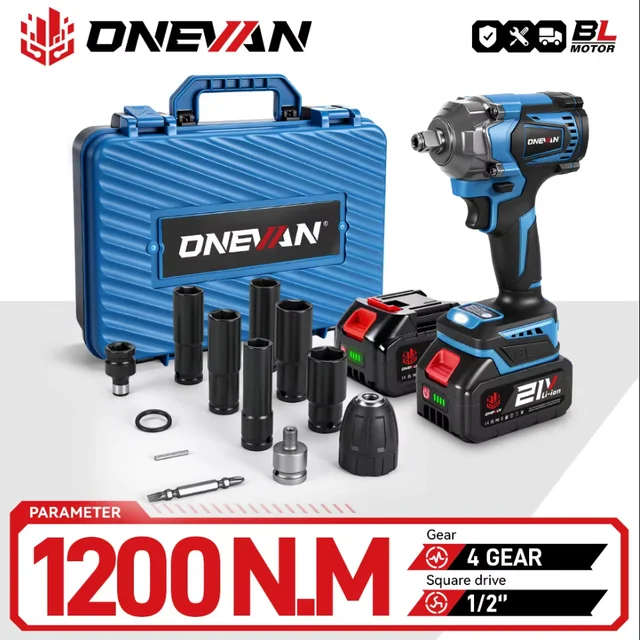 ONEVAN 1200Nm clé à chocs électrique sans brosse clé sans fil prise Rechargeable 1/2 pouces outil électrique pour Makita 18V batterie broche 1