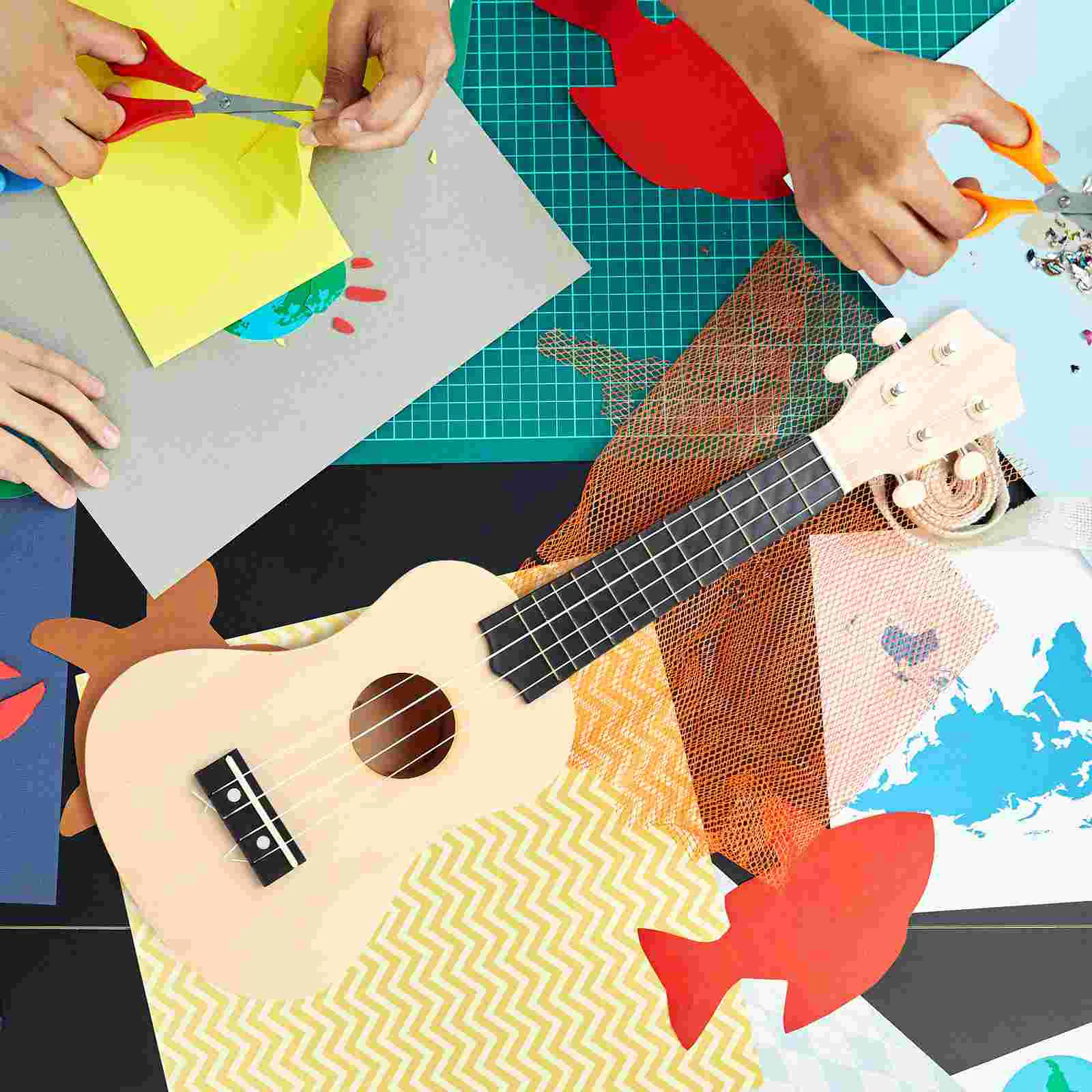 우쿨렐레 DIY 키트 하와이 우쿨렐레 키트, 나만의 우쿨렐레 핸드 페인팅, 우쿨렐레 기타 조립 키트, 어린이 아트 프로젝트, 베이지