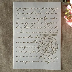 A4 29cm Mail Text with Stamp DIY Layering Stencils Painting Scrapbook Coloring Embossing Album Decorative Template