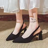 2025 Brand Women Shoes Spring New Quality Women's Pumps Fashion Pointed Shallow Pumps Office Lady Shoes Trend Mid-heel Sandals 1
