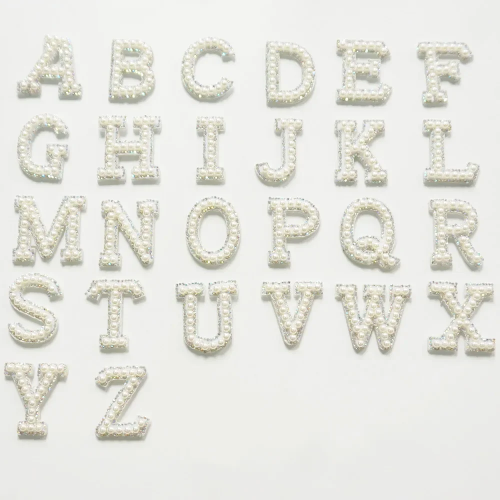 Rhinestone & Pearl Iron-On Patches - Alphabet Letters A-Z For DIY Clothing & Bag Decoration (Letter F Shown) - View #13