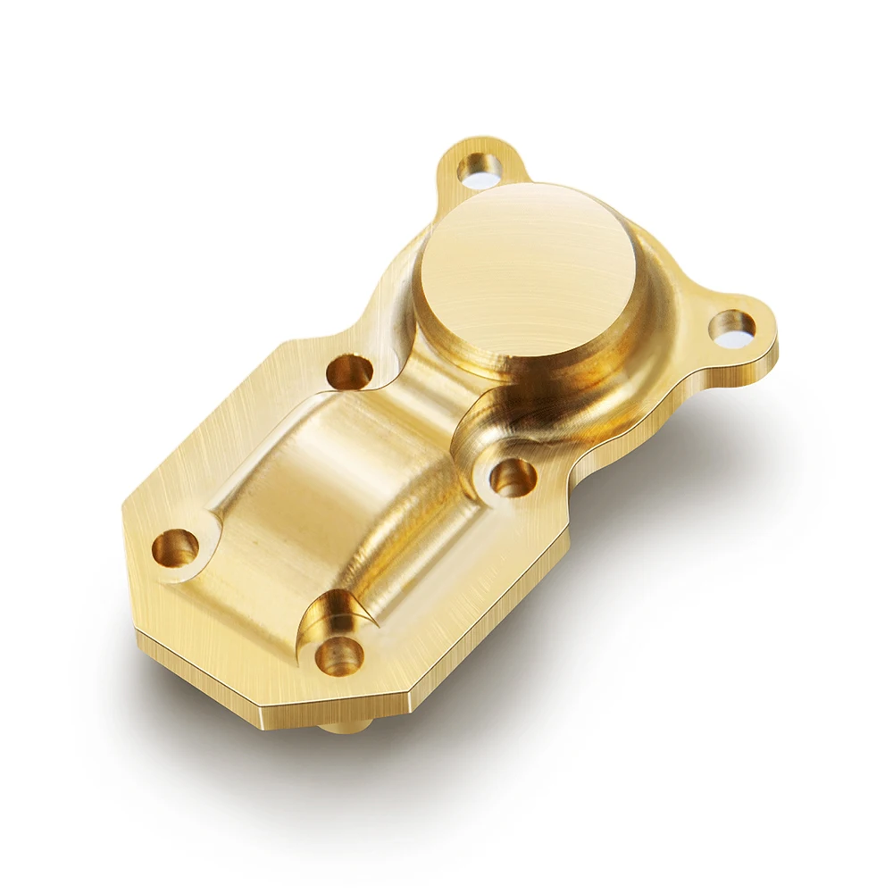 Couvercle de différentiel AXSPEED en laiton pour Axial SCX24, avec vis de fixation visibles.