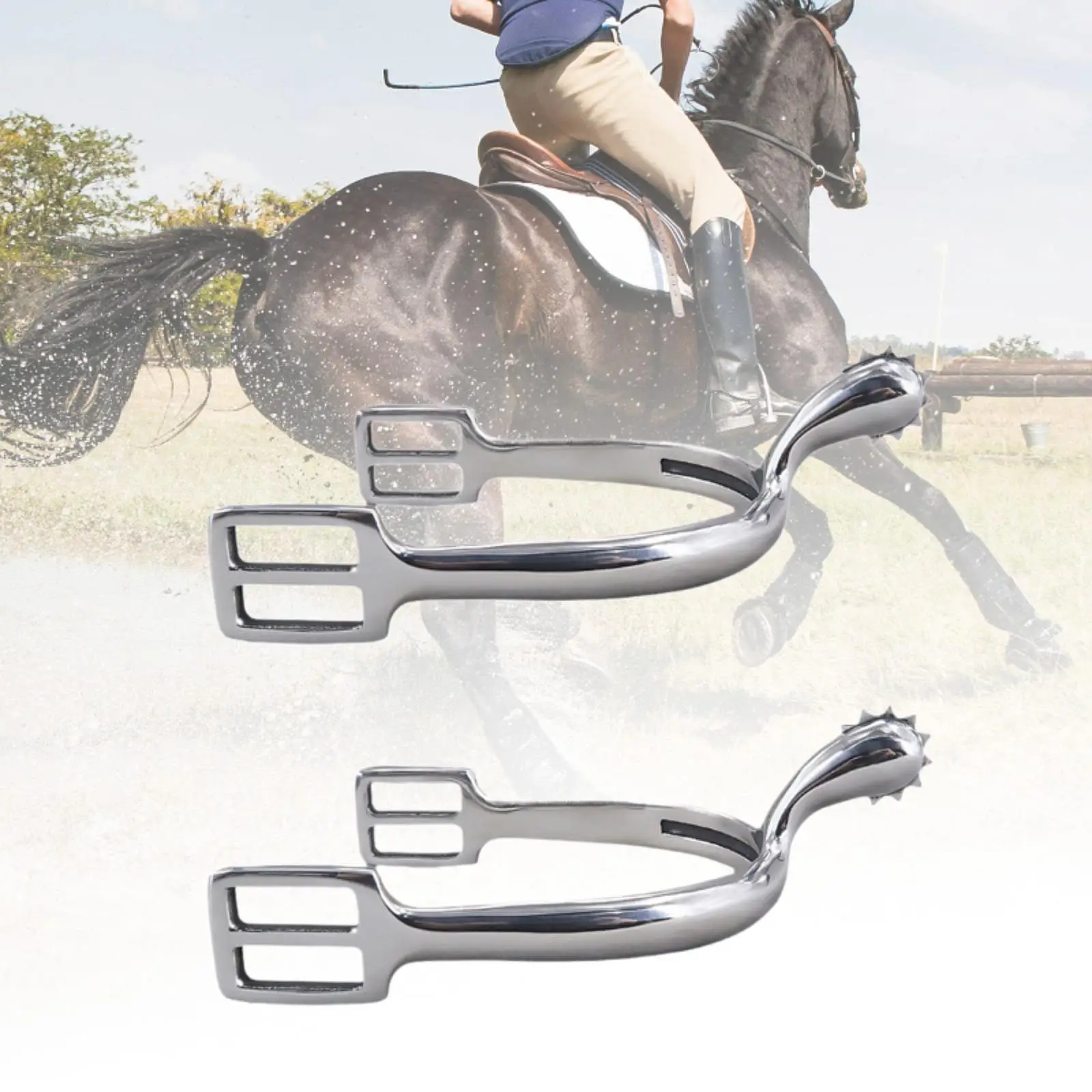 2 Pieces Horse Spurs Men's Horse Riding Spurs Removable Stainless Steel Stable