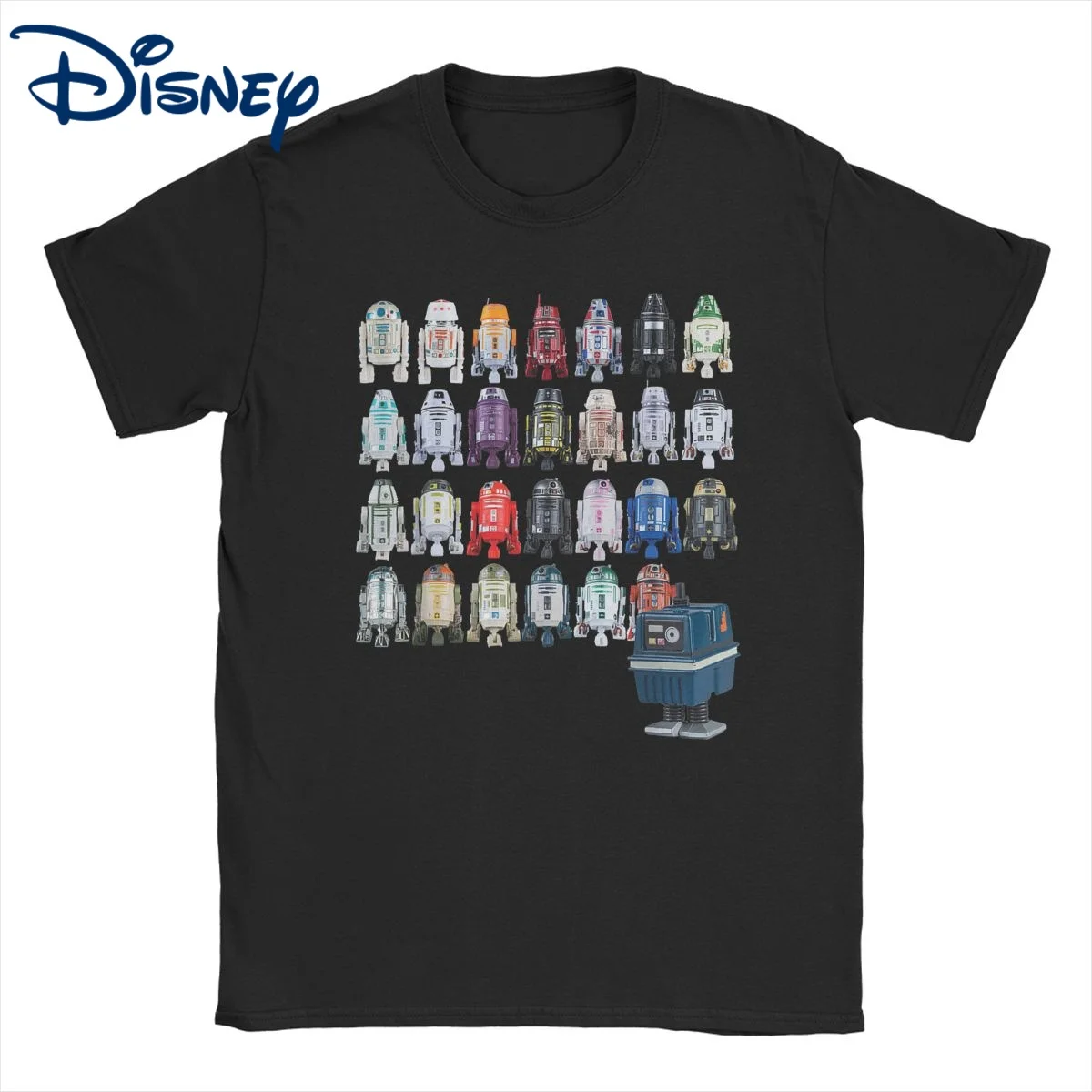 

Marvel Men Women T-Shirt Disney Star Wars Hipster Cotton Tees Short Sleeve Droids R2-D2 and Astromech Gonk T Shirts Tops Classic