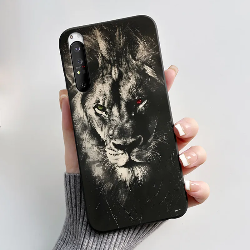 Luxury Cute Cat & Love Rabbit Black Silicone Soft Phone Case