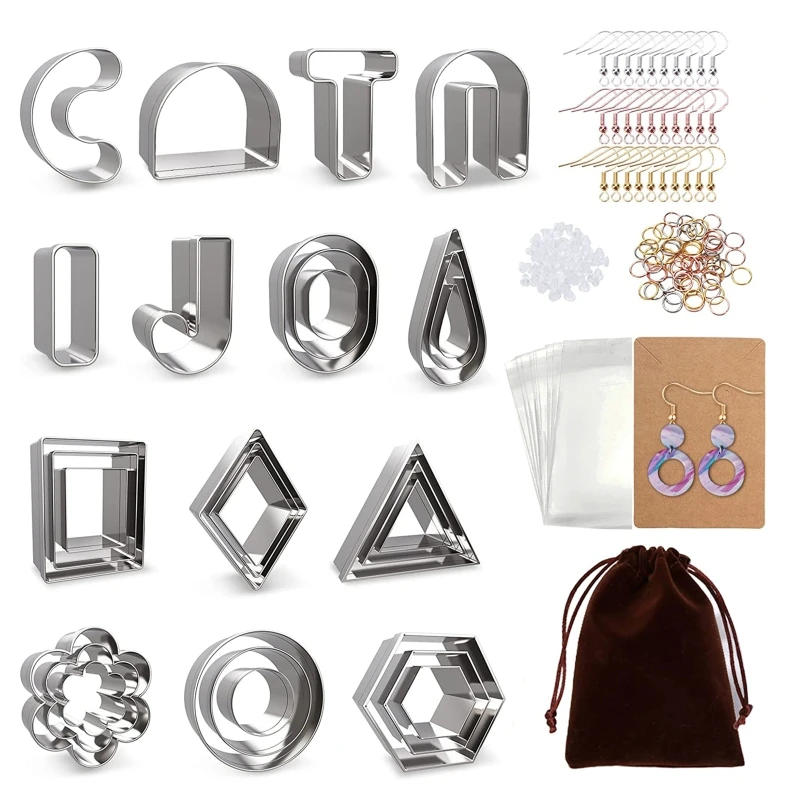 

Stainless Steel Earring Cutters 150Pcs with Earring Cards and Hooks