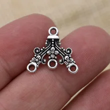 

10PCS Antique Silver Plated 1-3 Flower Charm Connector for Jewelry Making Bracelet DIY Craft Findings Accessories