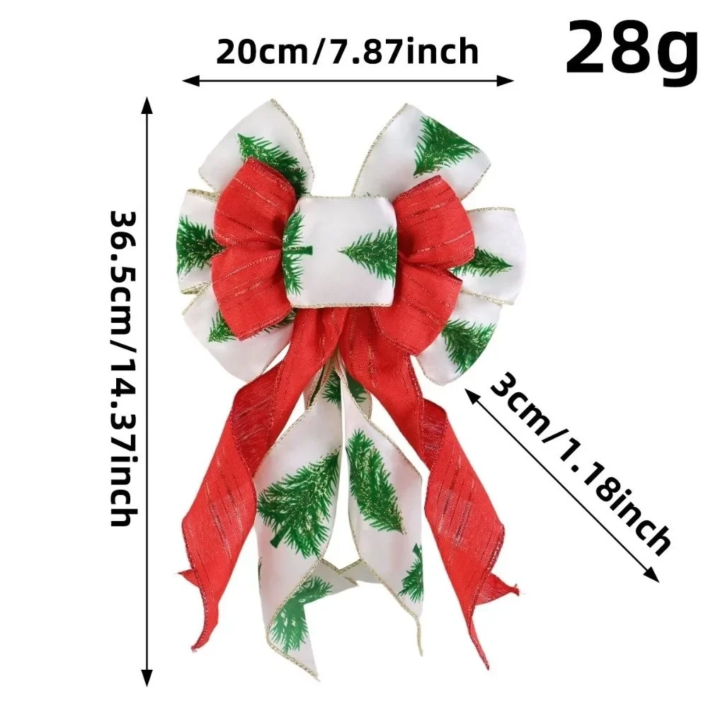 Red Fabric Christmas Double Layer Bow Decoration