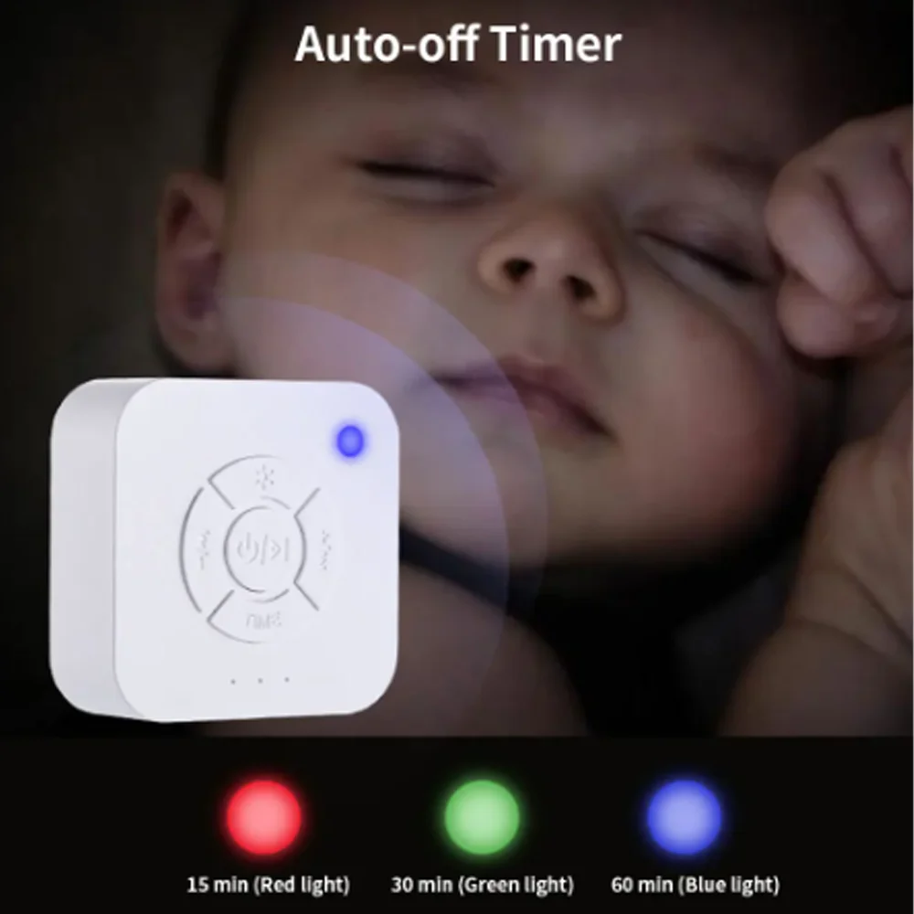 White Noise Sound Machine Sleep Soother With 9 Soothing Sounds Breathing Light Timer Type-C Charging For Baby Home Office Travel white noise machine,sleep aid device