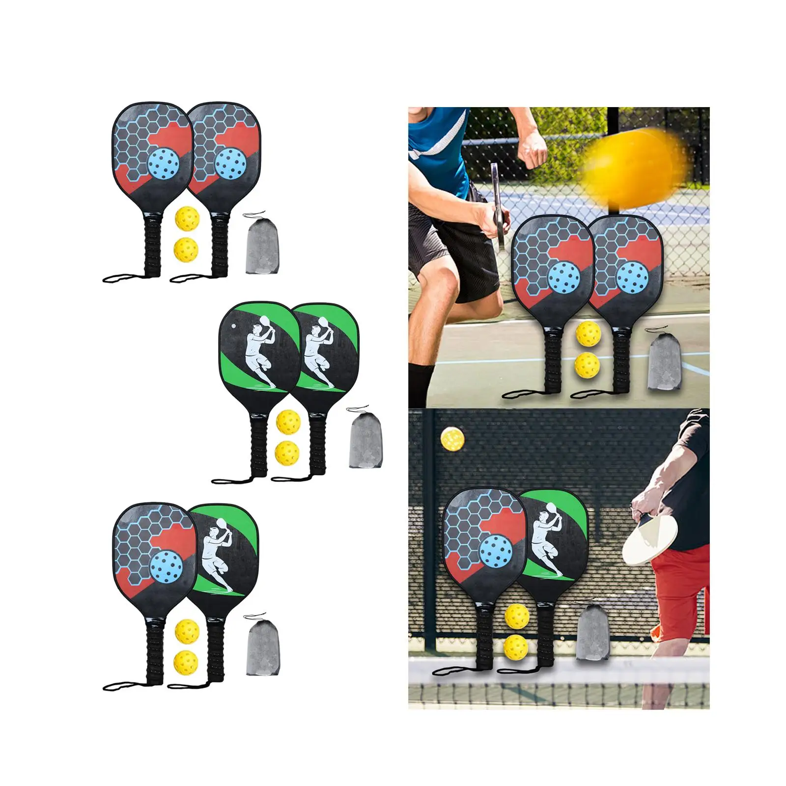Wood Kit Two Paddles Two s Beginner Racket Anti Wear and Protection for Men Women Kids with Bag