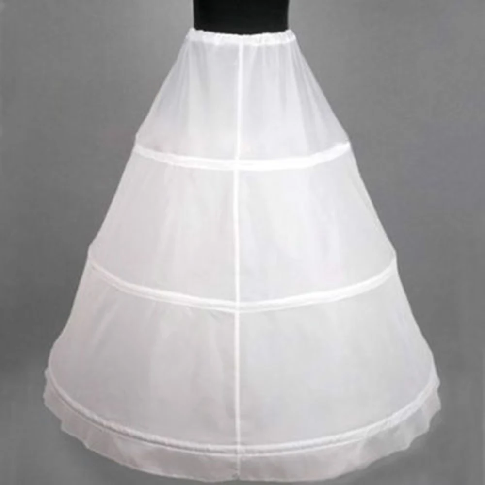 3-HOOP Black White Wedding Accessories Crinoline Petticoat Skirt Slip Underskirt Wedding Skirt Novios