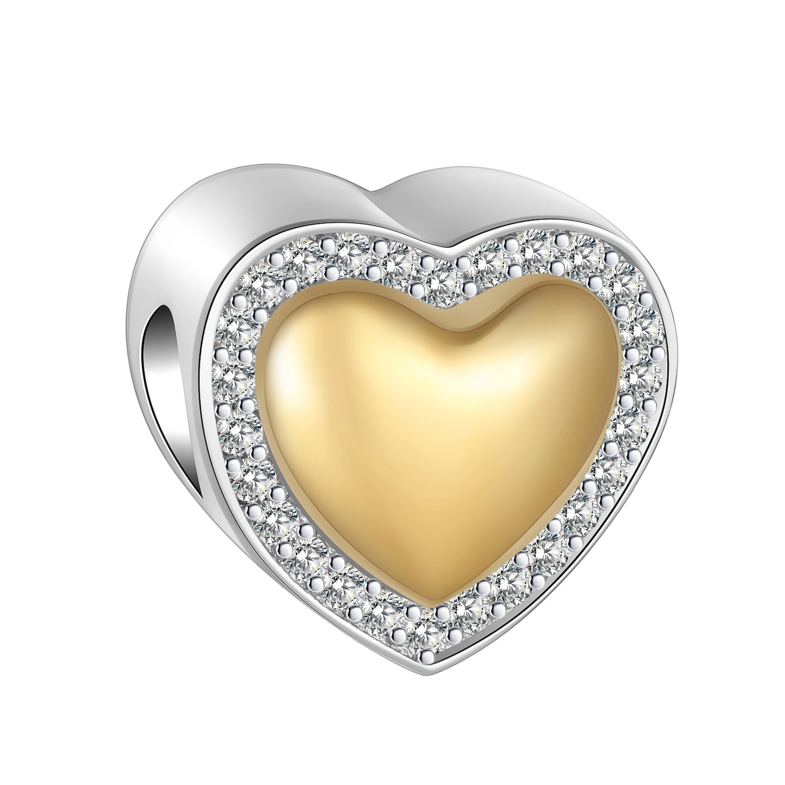 925 sterling silver gold love boutique beads charm fit pandora original Pandora bracelet charm beads necklace Diy female jewelry