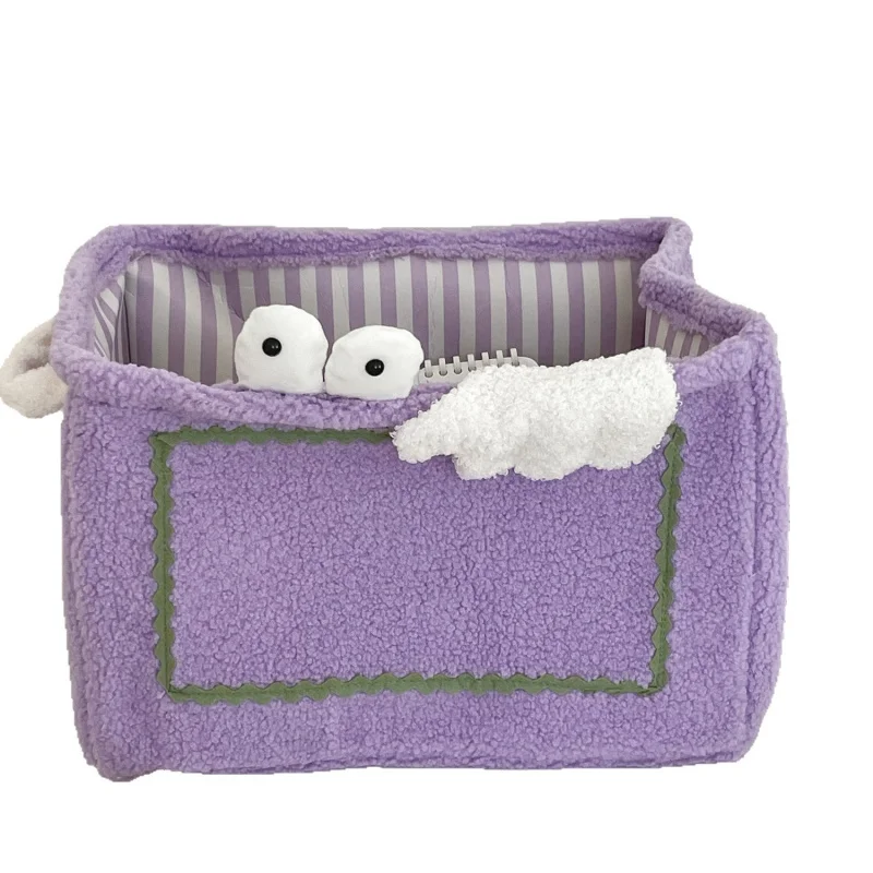 Little Monster Plush Storage Basket High Appearance Home Laundry Basket Large Capacity Toy Snack Organizer Clutter Basket