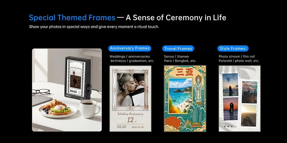 TimesFrame Pure Transparent WiFi Digital Photo Frame 32GB, App Control Picture F