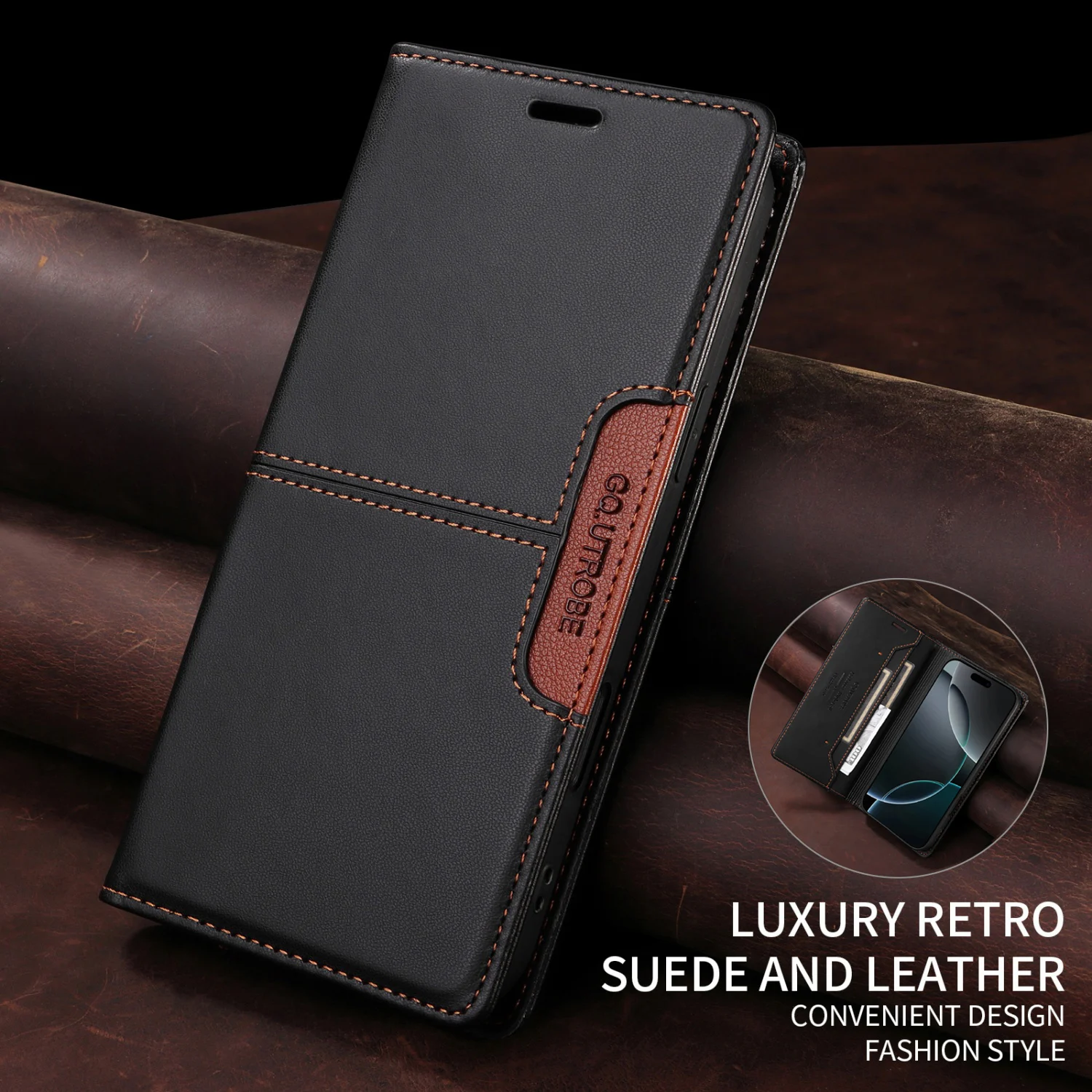 Premium Magnetic Wallet Flip Cover with RFID Protection