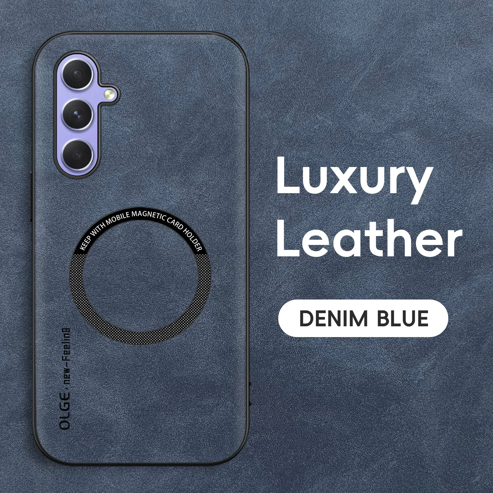 Luxury Sheepskin Leather Magnetic Phone Case Cover