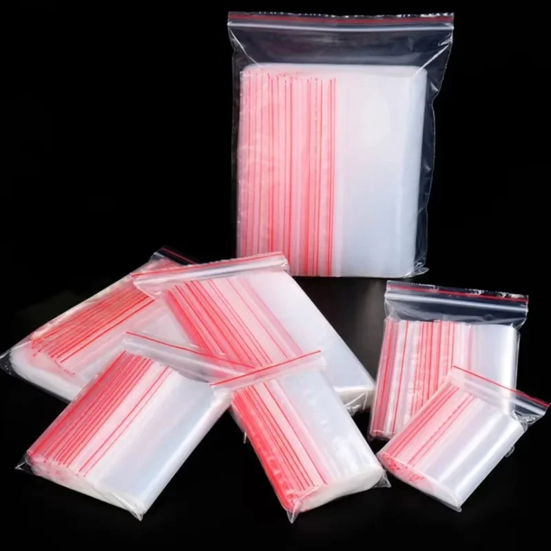 High Clear Reclosable PE Zip Lock Bags - 100 Pack