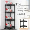 3/4/5 Tier Storage Shelf Rolling Cart Movable Bathroom Corner Triangle Shelfs Bathroom Corner Cabinet Shelf Rolling Storage Cart 2