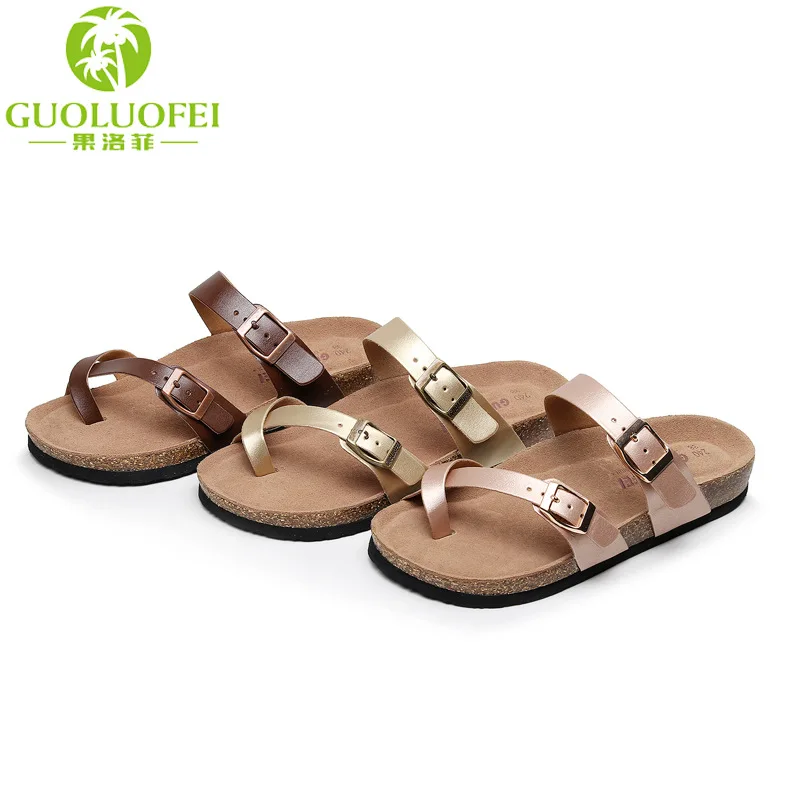 

Original Leather Adult Sandals High Quality Clamp Flip Flop Men Women Cork Sole Fashion Summer Retro Walking Shoes Slippers