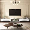 Modern TV Console Extendable Media Console, Adjustable Length, Contemporary Entertainment Center with Drawers and Legs, f 1