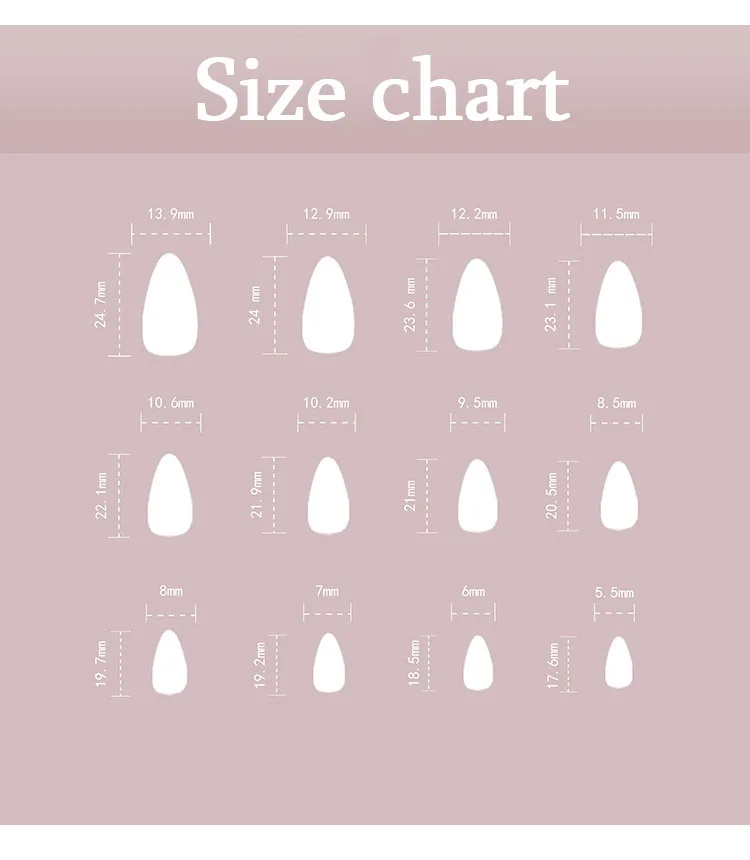 Classic Glossy Long Pointed Fake Nails 1