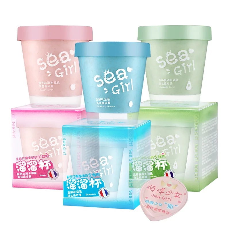 

Sea Girl Sea Salt Body Scrub Honey Peach Exfoliating Body Milk Chicken Skin Removing Bath Salt Esfoliante Corporal Body Scrub