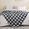 1PC Blanket for Couch Sofa Bed Plaid Decor Black White Checkered Blanket Cozy Fuzzy Soft Lightweight Warm Blankets  All Seasons 3