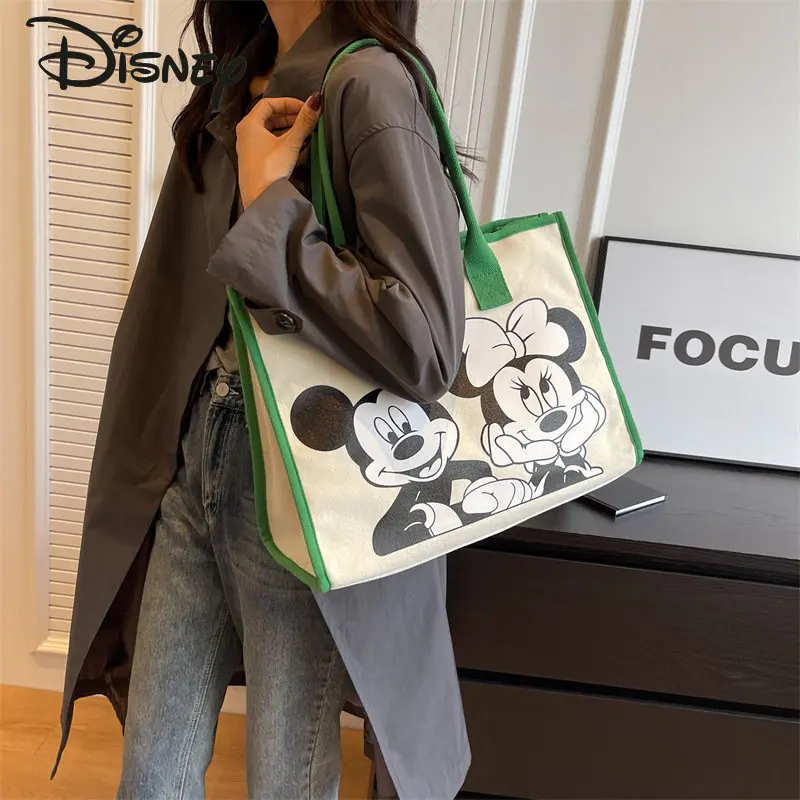 Disney Mickey New Women's Bag Fashion High Quality Women's Handbag Cartoon Casual Versatile Large Capacity Girls' Shoulder Bag