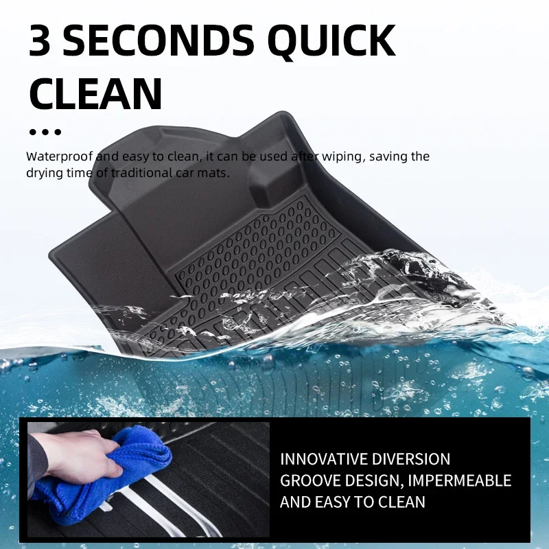 3W Floor Mats Fit For 2024 2025 2026 BMW 5 Series 530i 540i TPE All Weather