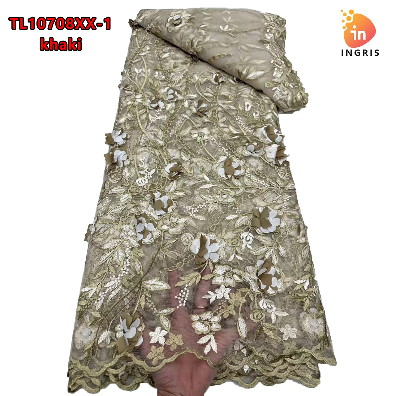 

3D Lace Flowers Latest African Lace 2024 French Party Lace Fabric 5 Yards Tulle Nigerian Lace Fabric Bridal TL10708XX