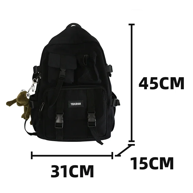 2025 Unisex School Backpack Black Nylon Anti Theft Large Students Laptop Rucksack Sweethearts Casual Travel Chic Korean Mochilas 6