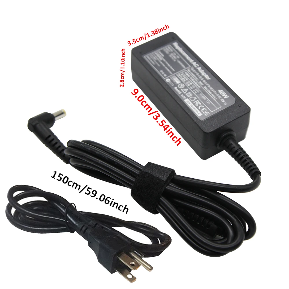 Lzumws-ac Adaptador Carregador Portátil para Acer Aspire Fonte de Alimentação para Notebook 19v 2.1a 40w 5.5x1.7 mm D255 D257 D270 722 725 756 - Imagem 5